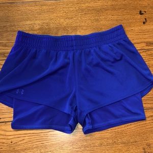 Royal blue athletic shorts w/ spandex